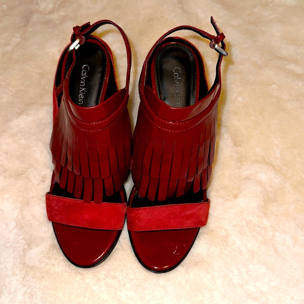 Stunning Calvin Klein Heel sandals. Crimson Red!